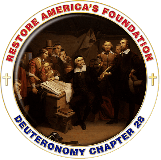 Challenge coin, front — Restore America's Foundation, Deuteronomy Chapter 28
